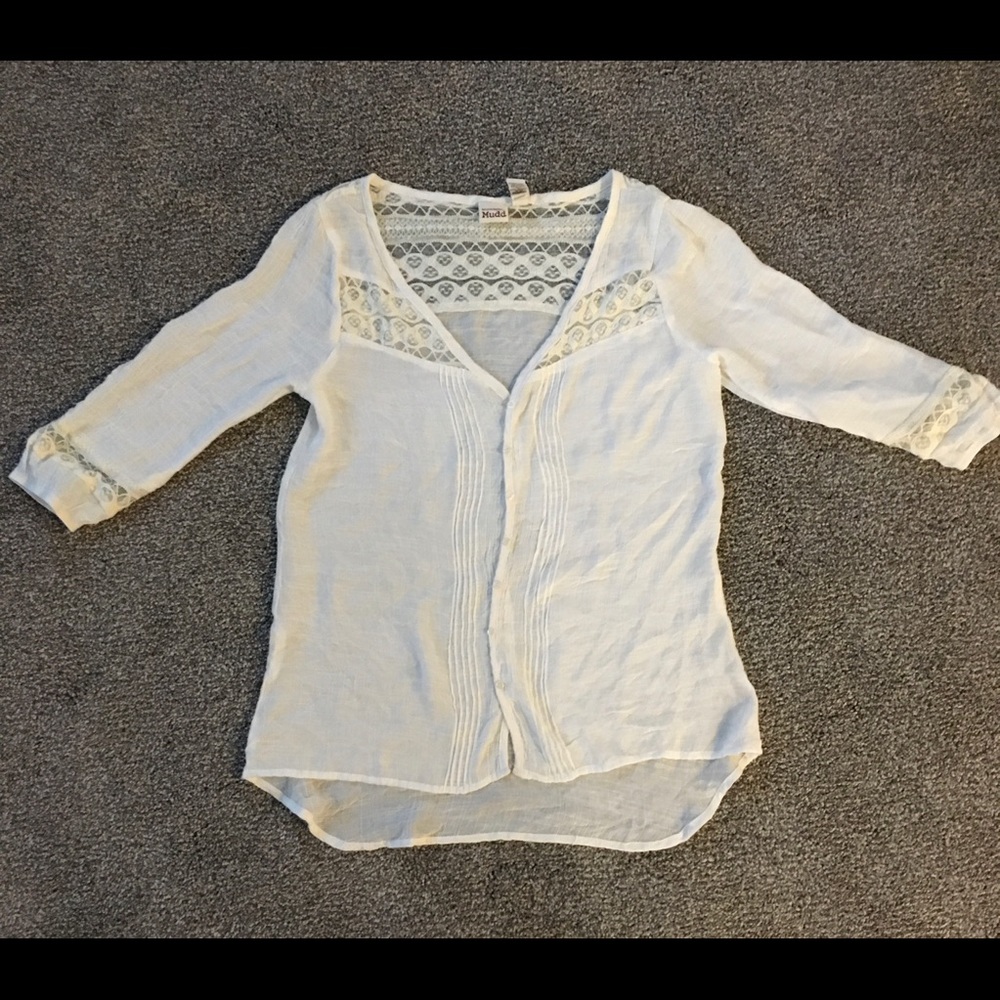 Mudd antique white 3/4 sleeve shirt